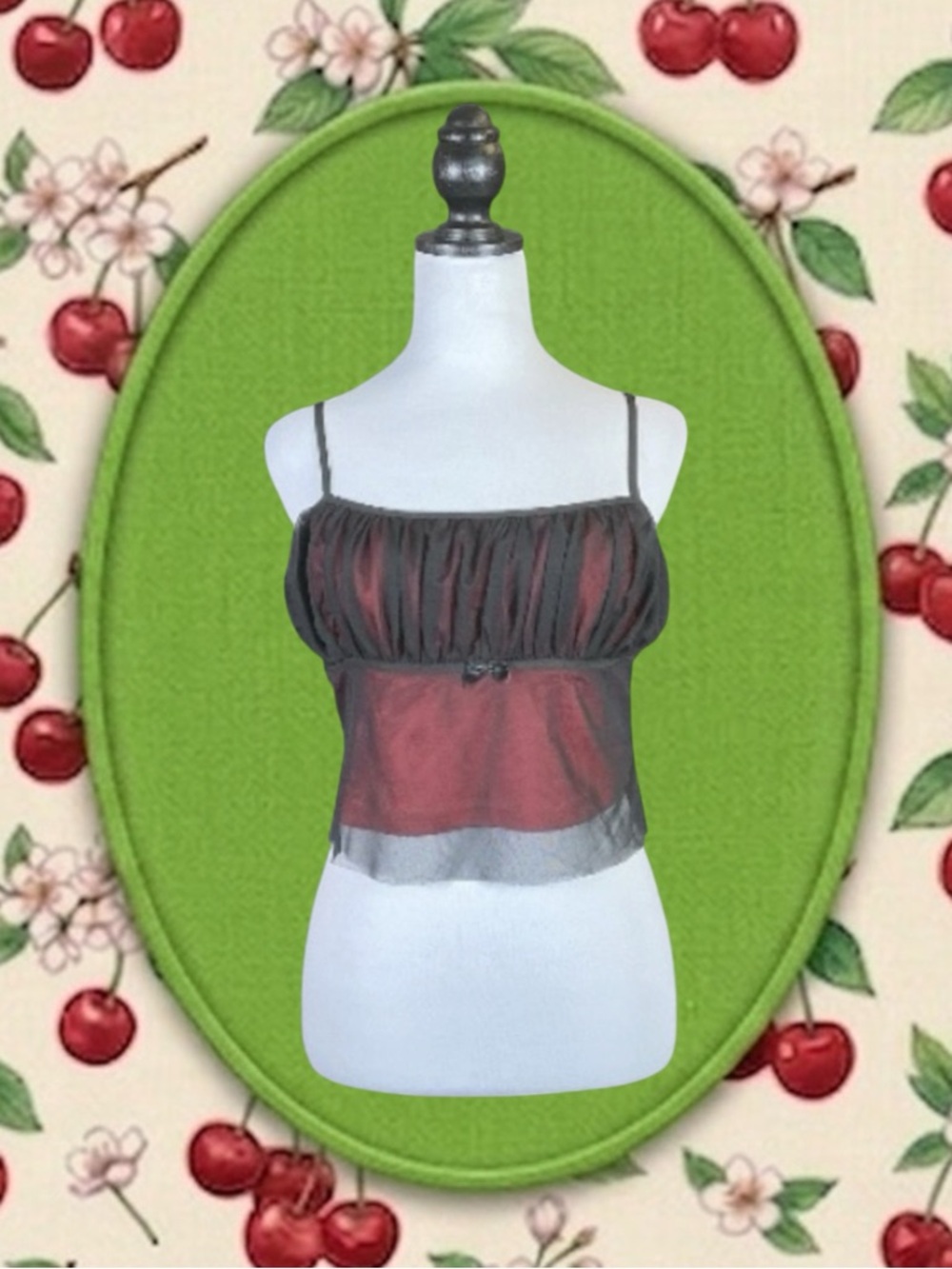 Tunnel Vision Coquette Goth Punk Grunge Steampunk Indie Festival Mesh Cami Top M